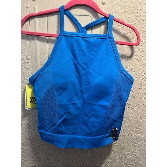 All In Motion Blue Rib Seamless Cropped Tank Top Woman’s Size XXL NEW - Picture 3 of 10